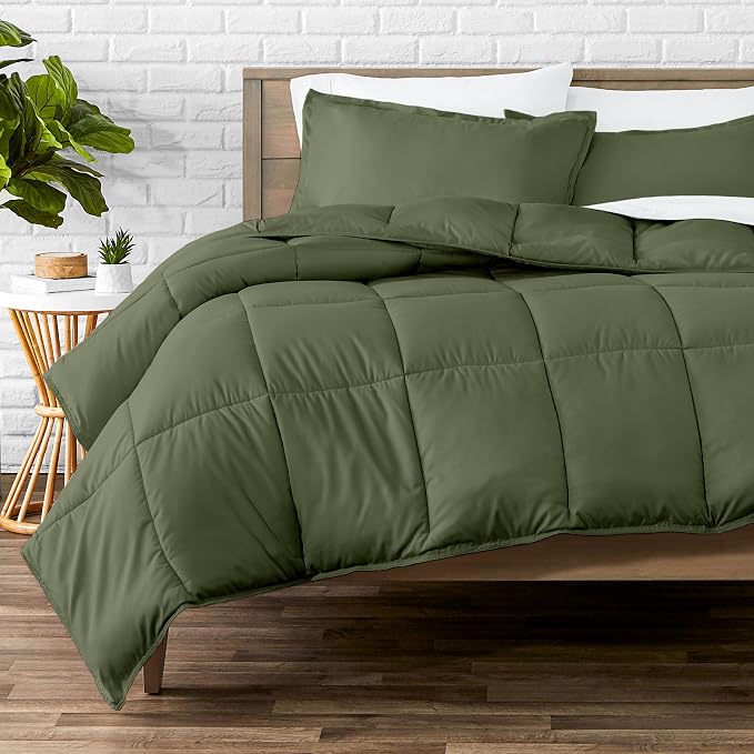 Bare Home Comforter Set (King/Cal King, Cypress Green) | 1800 Ultra-Soft, All-Season, Breathable, Hypoallergenic, Premium 1800, Warm, Cozy