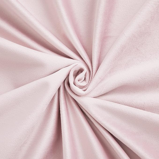 RYB HOME Velvet Room Darkening Curtains for Living Room 72 inches Long | Thermal Insulated,Privacy UV Heat Blocking,Noise Reducing,Drapes for Kids Room Sunroom,Blush Pink,W52 x L72,2 Panels Set