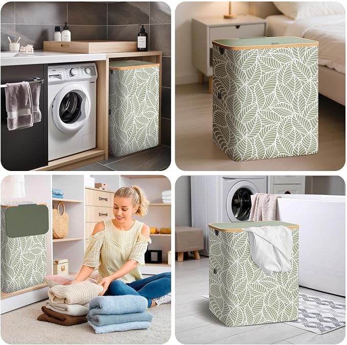 BALEINE 140L Laundry Hamper with Lid, Large Laundry Basket Bin | Large Capacity, Easy-Access Lid, Shape-Retaining Structure, Pull Handles, Ideal for Bedroom, Dorm, Laundry Room