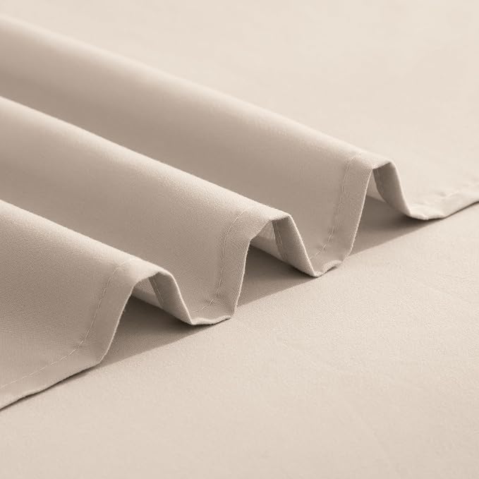 Elegant Comfort Luxurious 1500 Premium Hotel Quality Microfiber Three Line Embroidered Softest 4-Piece Bed Sheet Set, Wrinkle and Fade Resistant, Twin/Twin XL, Cream