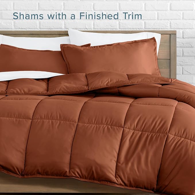 Bare Home Comforter Set - Oversized King Size - Ultra-Soft - Goose Down Alternative - Premium 1800 Series - All Season Warmth (Oversized King, Terracotta)