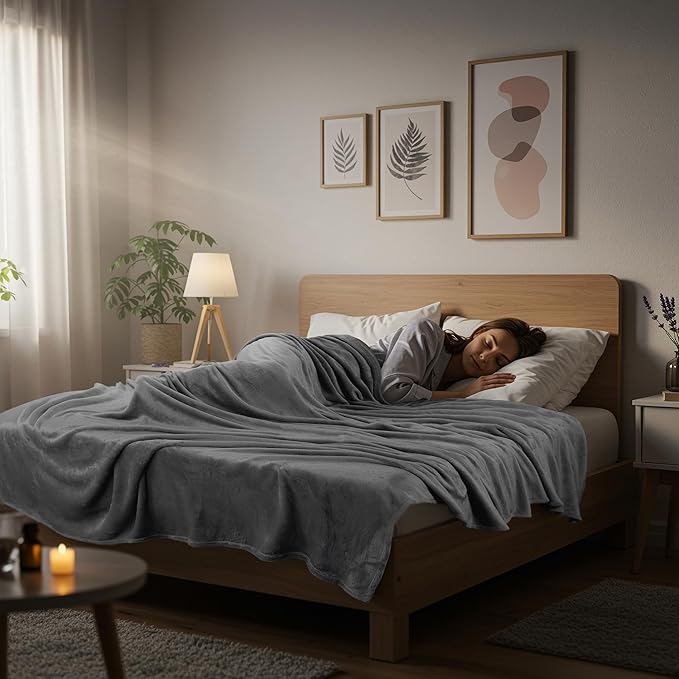 Utopia Bedding Ultra Soft Fleece Bed Blanket Twin Size Grey (60x80 Inches) | Microfiber Plush Lightweight Breathable Cozy Dorm Blanket Anti-Static, All Season Use, Gift for Women and Men