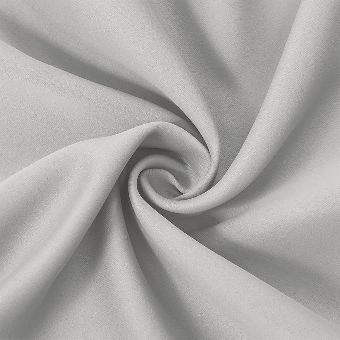 Light Grey Blackout Curtains 52 x 63 Inch Length/Set of 2 Curtain Panels/Thermal Insulated Room Darkening Blackout Curtains for Bedroom