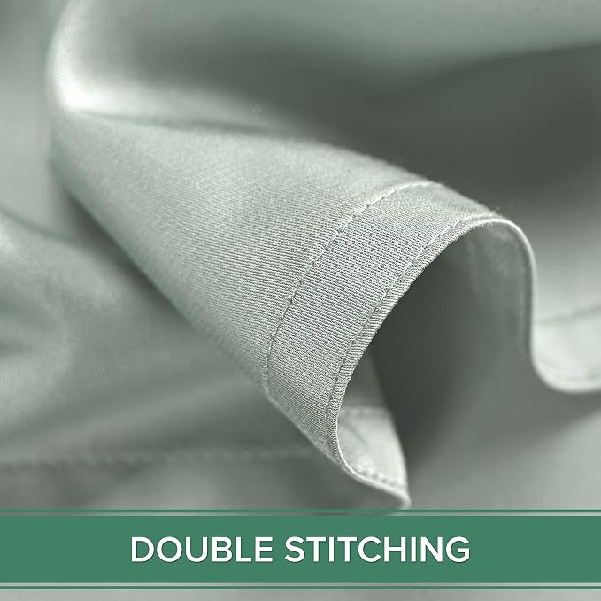 Pure Bamboo Twin Sheets, Genuine 100% Organic Viscose Derived from Bamboo Bed Sheet Set, Luxuriously Soft & Cooling, Double Stitching, 2 Year Quality Promise (Twin, Sea Glass)