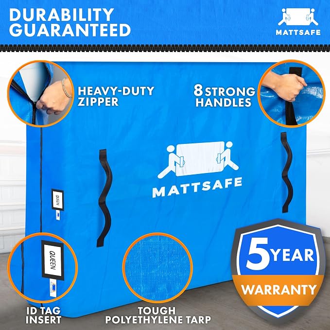 Nordic Elk Queen Size Mattress Bags for Moving and Storage, Bed Cover | 8 Heavy-Duty Reinforced Handles, Extra Strong Zipper, Reusable Bed Protector, Built to Last