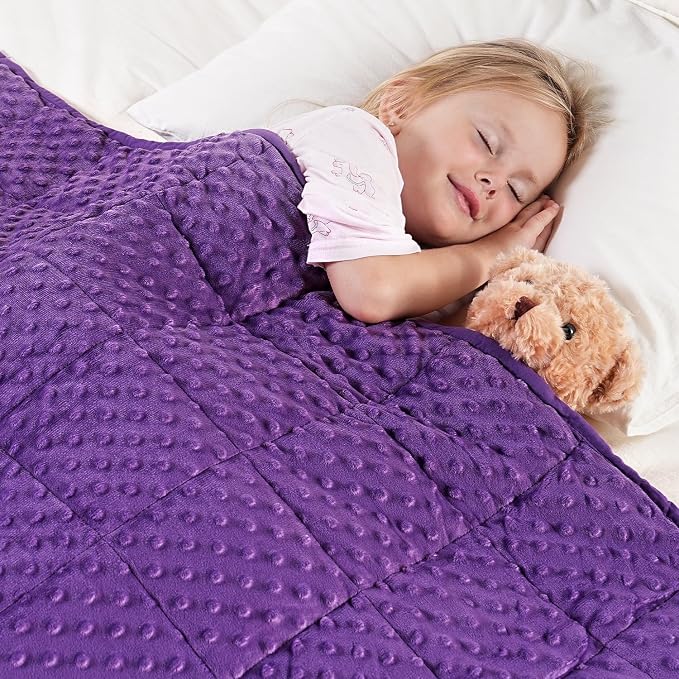 5lbs Weighted Blanket, Cooling Soft Minky Dot Heavy Blankets, 36"x48" | Gentle Hug-Like Comfort, Reversible Cooling & Cozy for All Seasons, 7-Layer for Even Weight Distribution, Machine Washable