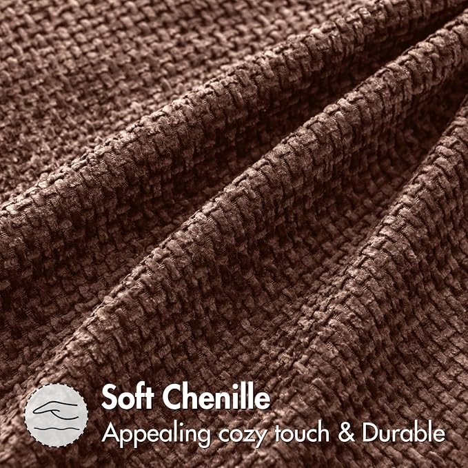 MIULEE Decorative Couch Throw Pillow Covers 18x18 in Red Brown 2 Pack | Modern Boho Accent, Soft Chenille Pillow Covers, Farmhouse Cushion Cases for Home Decor Bed Sofa Living Room
