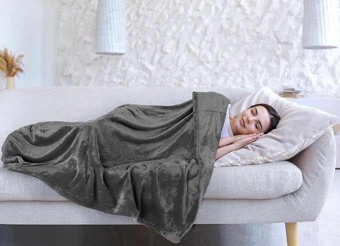 Utopia Bedding Soft Fleece Bed Blanket Throw XL Size Grey (50x70 Inch) | Microfiber Plush Warm Lightweight Breathable Cozy Blanket Anti-Static, All Season Use, Gift for Women and Men