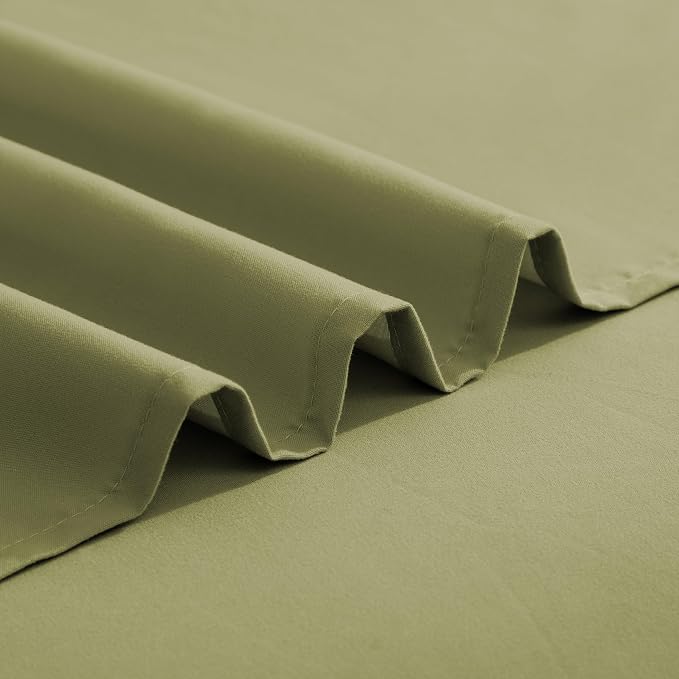 Elegant Comfort Luxurious 1500 Premium Hotel Quality Microfiber Three Line Embroidered Softest 4-Piece Bed Sheet Set, Wrinkle and Fade Resistant, Twin/Twin XL, Sage-Green