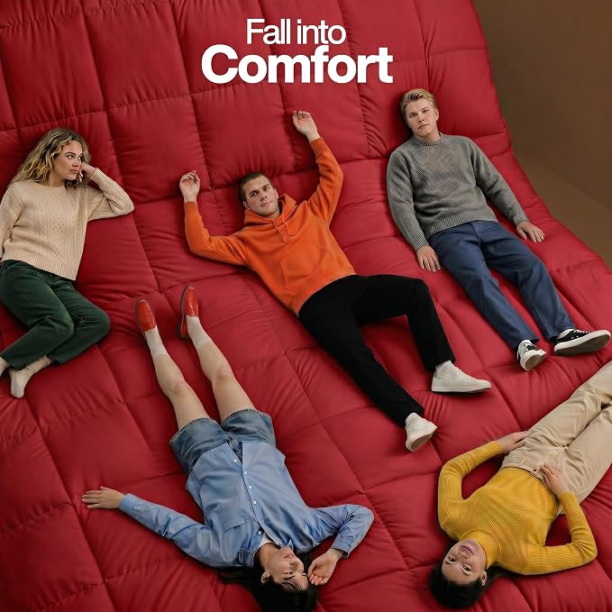 Utopia Bedding Twin Comforter, Duvet Insert, Red, 64 x 88 Inches | Soft and Fluffy Down Alternative Bed Comforter, All Season, Breathable, Corner Tabs, Box Stitched, Durable, Machine Washable