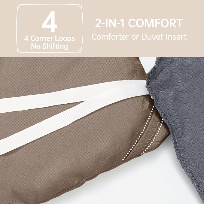 California King Comforter Set, All Season Ultra Soft Down Alternative Bedding - 3 Piece Lightweight Bed Set Includes 1 Comforter (104"x96") and 2 Pillow Shams (20"x36"), Brown