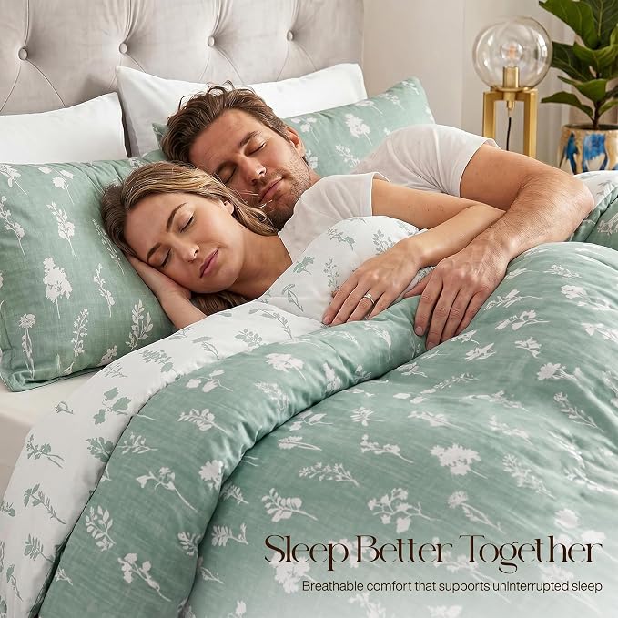 Utopia Bedding 3 Pc King Comforter Set, Printed Comforter, Meadow Mist | Comforter Set Includes Comforter (90x102) Inches, 2 Shams (20x36) Inches. Soft Microfiber Down Alternative, Machine Washable.