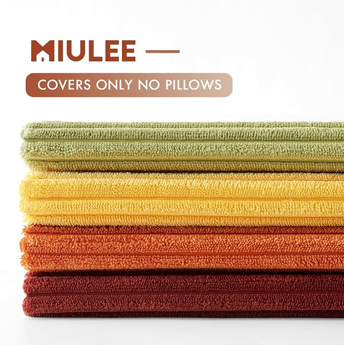 MIULEE Fall Decorative Throw Pillow Covers Yellow Orange Rust 18x18 | Set of 4, Vintage Retro Fall Decor, Mix and Match Color Clash Design, Vibrant Cushion Covers for Sofa Couch Bed Living Room