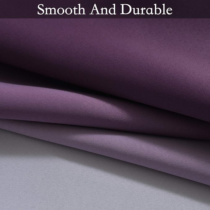 SimpleHome Purple to Grey White Ombre Room Darkening Curtains 72 Inch | Curtains for Living Room,Light Blocking Thick Thermal Insulated Grommet Window Curtains Drapes for Bedroom, 2 Panels,52Wx72L