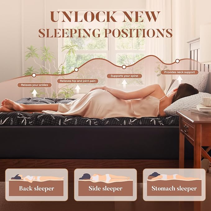PRIMESOFT Full Size Mattress Topper, Thick Pillow Top Mattress Pad，Up to 23 Inch Deep Pocket,Soft Breathable Mattress Pad for Back Pain, Waterproof Protector Cover(Black)