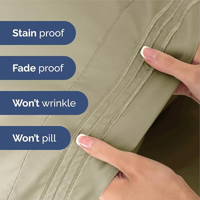 King Size 4 Piece Sheet Set - Ultra Soft & Cooling Sheets- Taupe | Fits 8 Inch to 16 inch Mattress, Wrinkle Free & Fade Resistant with Deep Pockets, Breathable, Comfy Hotel Luxury Bedding