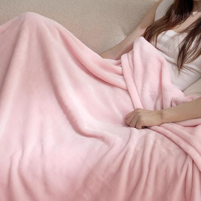 Bedsure GentleSoft Pink Fleece Throw Blanket for Couch - 300GSM Cozy Soft Blankets for Women, Cute Small Fleece Throws for Girls, Pink Home Decor Gifts, 50x60 Inches (Pack of 3)
