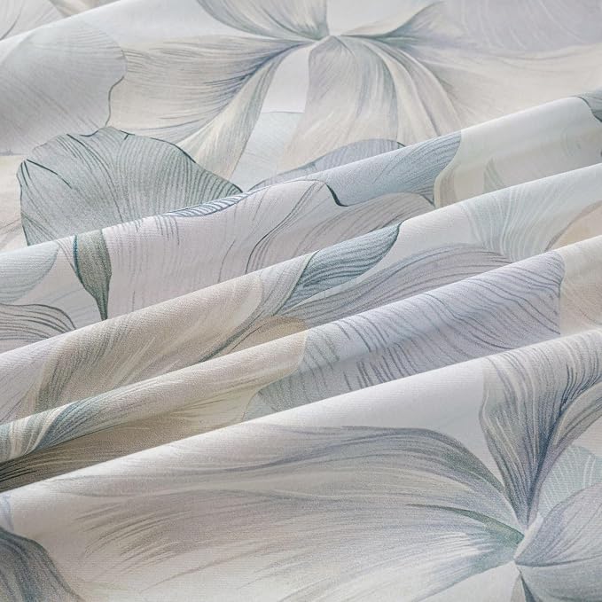 OAITE King Floral Pattern Duvet Cover Set Unique Design 3pcs 100% Cotton | Exquisite Stitched Hem, Breathable,Soft,Dual Zipper,8 Corner Ties,Easy Care for All Season