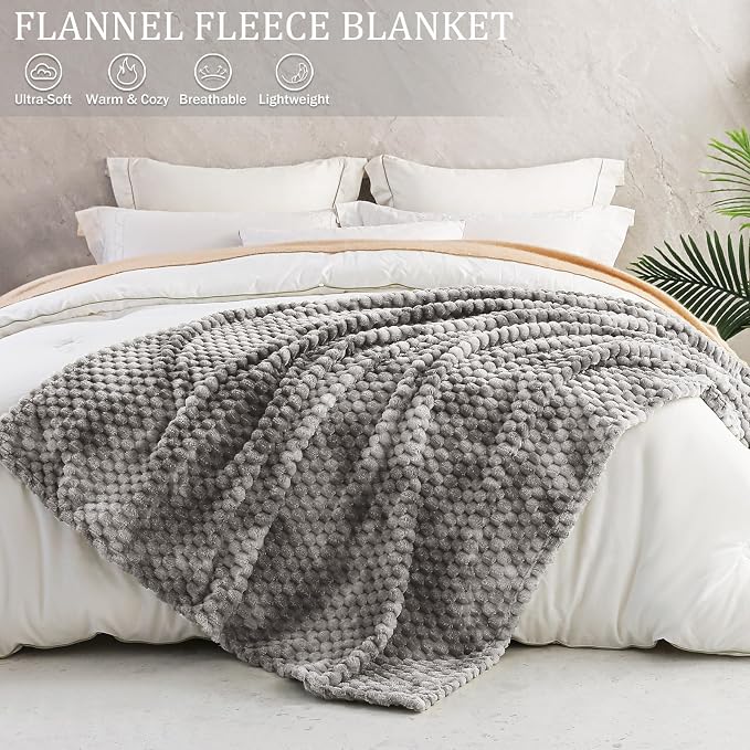 Exclusivo Mezcla 3D Fleece Twin Size Blanket for Bed, Tie-dye Grey | Extra Soft Fuzzy Plush Lightweight Bed Blankets, Cozy Fluffy Decorative Blankets for All Seasons, 60x80 Inches