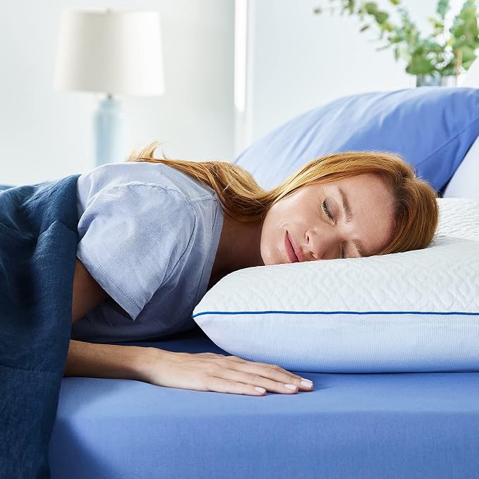 Sleep Innovations Forever Cool Gel Memory Foam Pillow, Standard (Pack of 2), White 2 Count