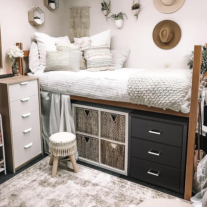 BOLUO Closet Drawers Black 3 Drawer Dresser for Closet Organizers and Storage Bedroom Dorm Modern
