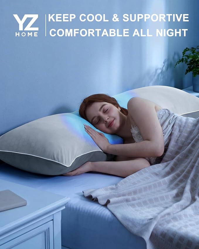 YZ HOME Cooling Body Pillow for Adults,Cold Touch Fabric(Dark Grey,20"x54") | Body Pillow for Side Sleeper,Shredded Memory Foam,Removable Washable Cover