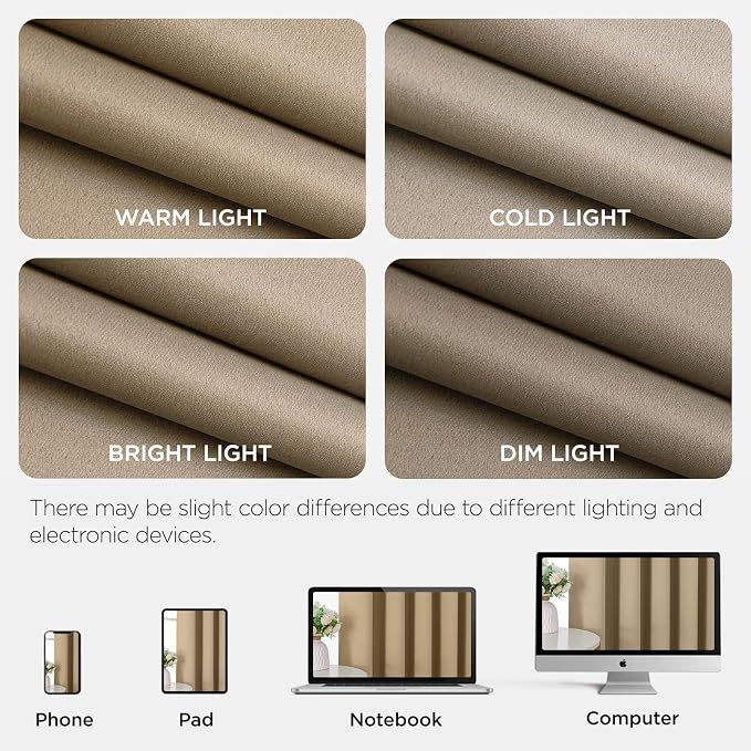 Joydeco Door Curtain Blackout Curtains for Doorway Privacy Closet Drapes | Room Divider Curtains for Bedroom Living Room, Sliding Door Curtains for Open Closet (Light Beige, 52Wx96L, 1 Panel)