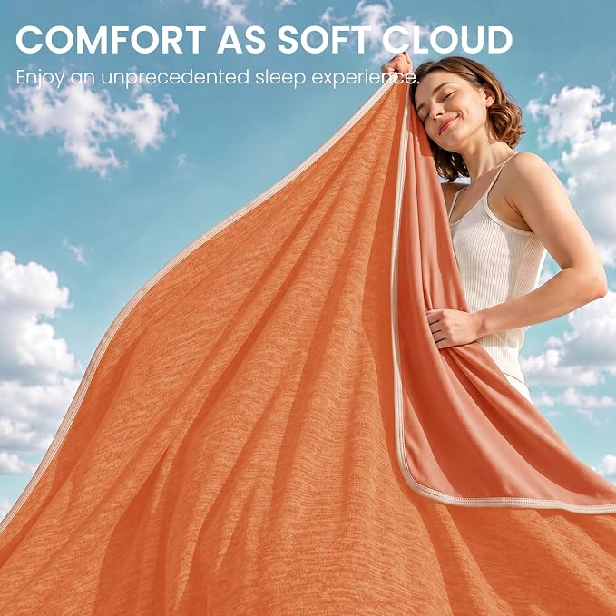 Topcee Cooling Blanket (90"x90"Queen Size) for Night Sweats Absorbs Heat to Keep Adults Cool on Warm Nights, Q-Max 0.5 Cooling Blankets for Hot Sleepers, Ultra-Cool Lightweight Blanket for Bed | Absorbs Heat Cold Summer Blanket for Night Sweats & Menop...