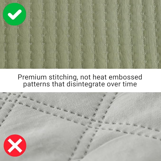 Twin Quilt-Lightweight Bedspreads Olive Green Twin Quilt Bedding Set | Soft Coverlet with Pillow Sham for All Seasons, Suitable for Bed & Couch, 2 Pieces, 66"x92"