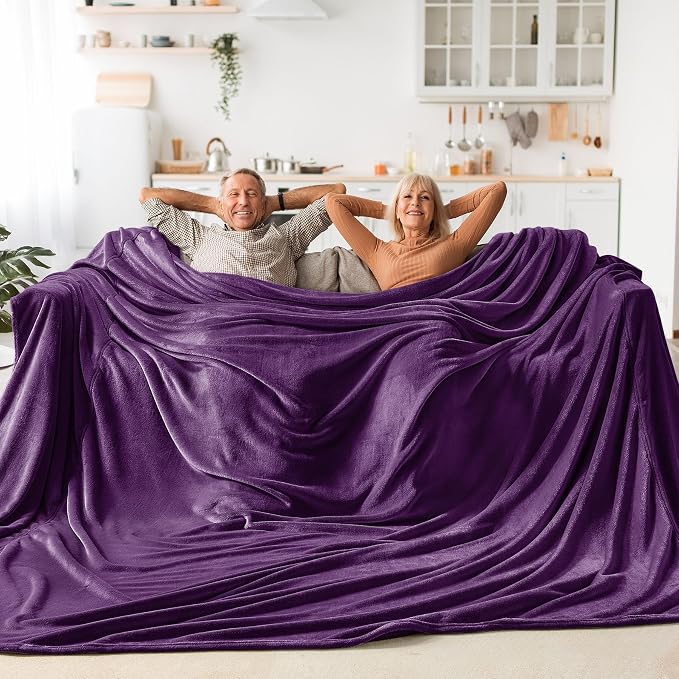 BEDELITE Fleece Blanket Soft Plush Oversized Bed Blanket Purple 120"x120" | Ultra Soft Plush Fleece, Lightweight Warmth, All Season Comfort, Fade Resistant, Machine Washable, Perfect for Sharing