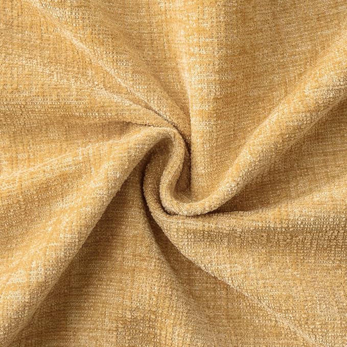MIULEE Soft Chenille Throw Pillow Covers Beige Yellow 18x18 Inch Pack of 2 | Modern Home Decor, Classic Decorative Pillows, Solid Dyed Cases, Boho Couch Cushion Covers for Sofa Bed Living Room