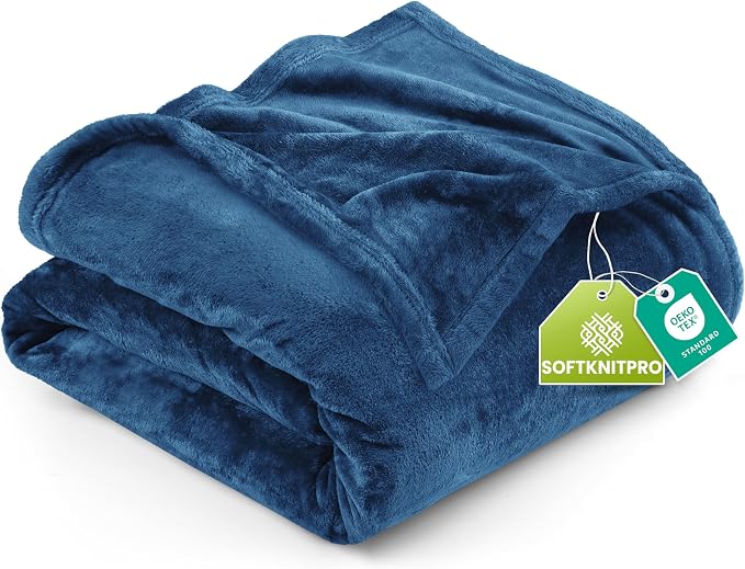 Utopia Bedding Soft Fleece Bed Blanket Queen Size Royal Blue (90x90 Inch) | Microfiber Plush Warm Lightweight Breathable Cozy Blanket Anti-Static, All Season Use, Gift for Women and Men
