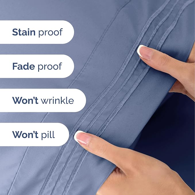 Twin Size 3 Piece Sheet Set - Ultra Soft & Cooling Sheets - Dusty Purple | Fits 8 Inch to 16 inch Mattress, Wrinkle Free & Fade Resistant with Deep Pockets, Breathable, Comfy Hotel Luxury Bedding