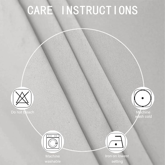 Light Grey Blackout Curtains 42 x 63 Inch Length/Set of 2 Curtain Panels/Thermal Insulated Room Darkening Blackout Curtains for Bedroom