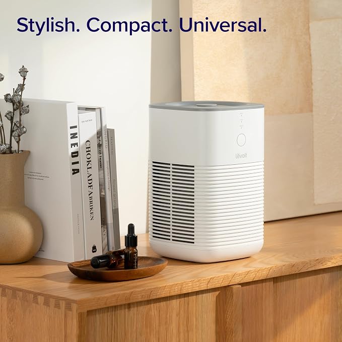 Levoit Air Purifiers for Home Bedroom Dorm Room | AHAM VERIFIDE, Freshens Small Room with Aroma Pad, For Smoke, Pollen, Pet Dander, Odor, Dust, Office, Desktop, White