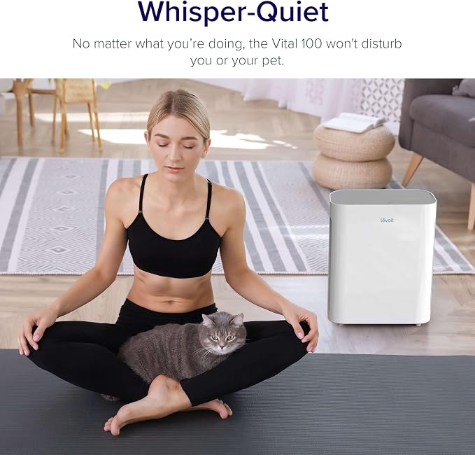 Levoit Air Purifier for Home Bedroom Small Room, Quiet Operation | Washable Pre-Filter for Dander, Smoke, Dust, Pollen, AHAM VERIFIDE, Odor Eliminators, Pet Hair Remover, Vital 100, White