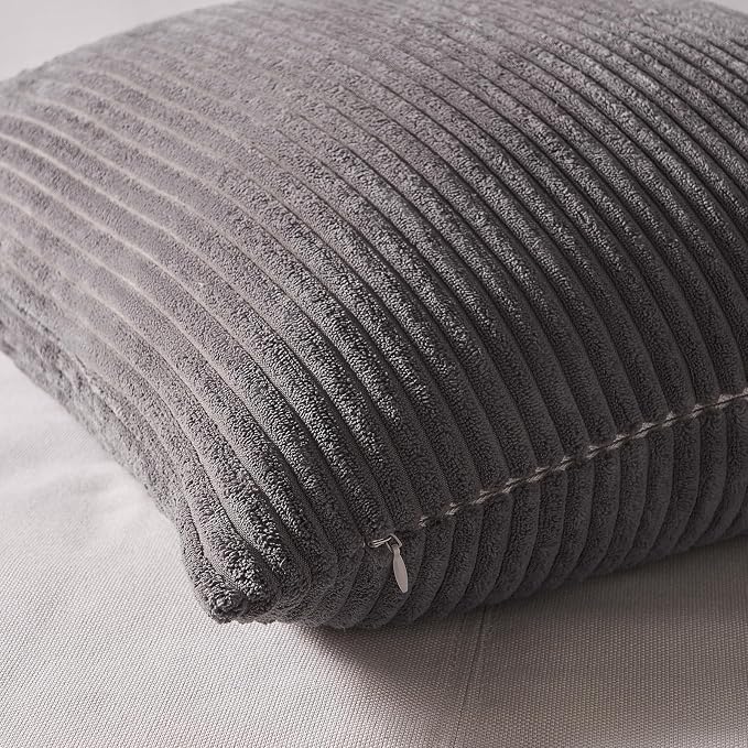 Topfinel 12x12 inch 4 Pack Decorative Throw Pillow Covers,Soft Velvet Modern Double-Sided Designs, Mix and Match for Home Fall Decor, Cushion Covers Set of 4 (Grey)