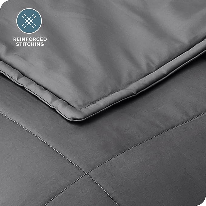 Bare Home Cotton Weighted Blanket (Grey, 40"x60" 7lbs) | Twin or Full Size, All-Natural 100% Cotton, Premium Heavy Blanket Nontoxic Glass Beads
