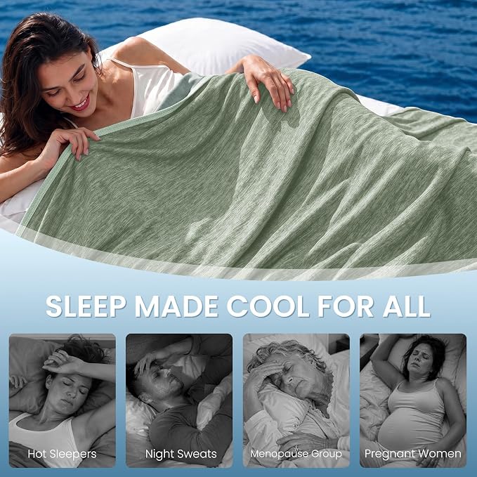 TOPCEE Cooling Blanket(60"x90"Twin Size)for Night Sweats Absorbs Heat to Keep Adults, Children Cool on Warm Nights, Q-Max 0.5 Cooling blankets for Hot Sleepers, Ultra-Cool Lightweight Blanket for Bed | Absorbs Heat Cold Summer Blanket for Night Sweats ...