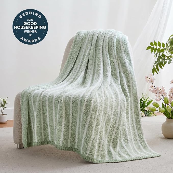 Snuggle Sac Sage Green Bedding Blanket Twin Size 60x80 | Ultra Soft, Warm Cozy Knit Fuzzy, For Sofa, Bed, Living Room