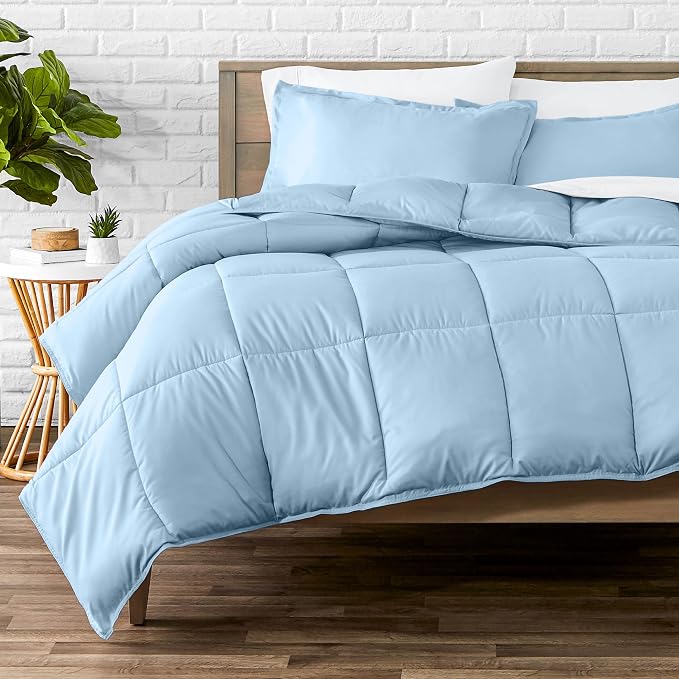Bare Home Comforter Set - 1800 Ultra Soft (King/Cal King, Light Blue) | All-Season, Breathable, Hypoallergenic, Premium 1800, Warm, Cozy