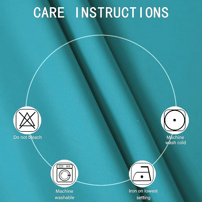 Teal Thermal Blackout Curtains/42 x 95 Inch/Set of 2 Panels Room Darkening Curtains for Bedroom