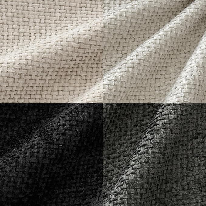 MIULEE Soft Decorative Chenille Pillow Covers Cream Grey 16x16 Pack of 4 | Modern Home Decor, Classic Neutral Set, Couch Throw Pillows, Farmhouse Boho Cushion Covers for Sofa Bed Living Room