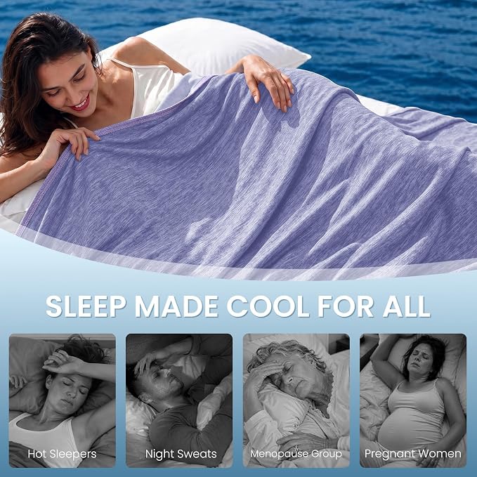 Topcee Cooling Blanket King Size 90"x108" for Hot Sleepers Summer Blanket | Absorbs Heat Cold Summer Blanket for Night Sweats & Menopause Q-Max>0.5 Lightweight Breathable Soft Double-Side Cooling