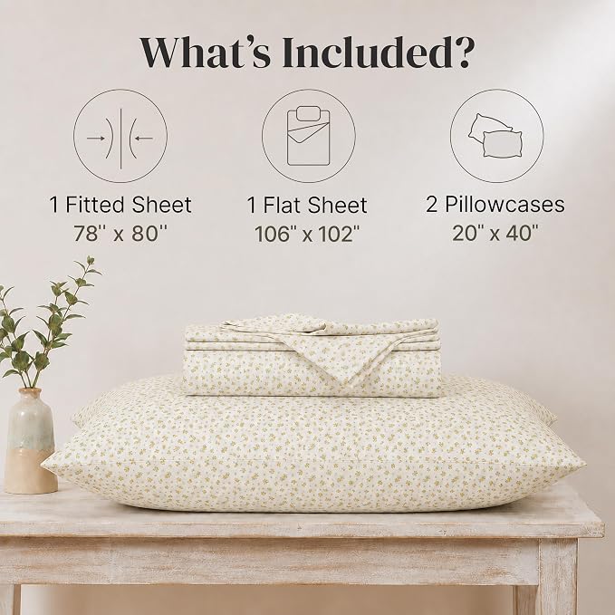Modern Threads Silky Soft Microfiber and Wrinkle Free Sheets - Luxurious Microfiber Bed Sheets Includes Flat Sheet, Fitted Sheet with Deep Pockets, & Pillowcases Sweet Rose Gold, King