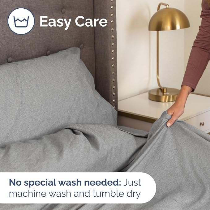 Cal King Flat Sheet - Single Top Flat Sheet Only - Cooling - Heathered Grey | Hotel Luxury Top Flat Sheet Only, Ultra-Soft, Breathable & Cooling, Fade & Wrinkle Free, Easy-Care, Stain & Shrink Resistant