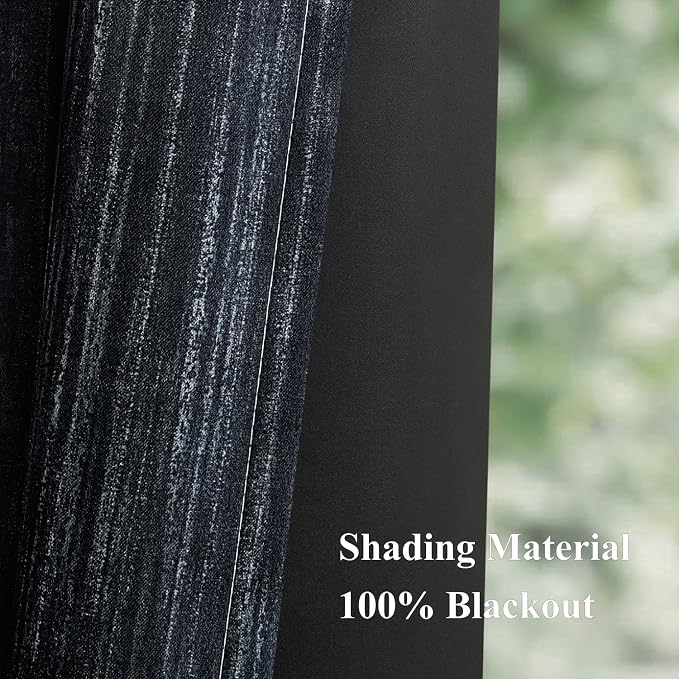 MIULEE Black and Greyish White Ombre Blackout Curtains 52Wx96L Set of 2 | Full Room Darkening,Thermal Insulated,96 Inch Long,Grommet Drapes for Bedroom/Living Room,Modern Window Treatments
