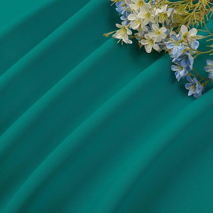CUCRAF Turquoise Blackout Curtains Customize, Rod Pocket Room Darkening Curtain for Bedroom Living Room, Thermal Insulated Window Drapes 1 Panel (Custom Size, Color)