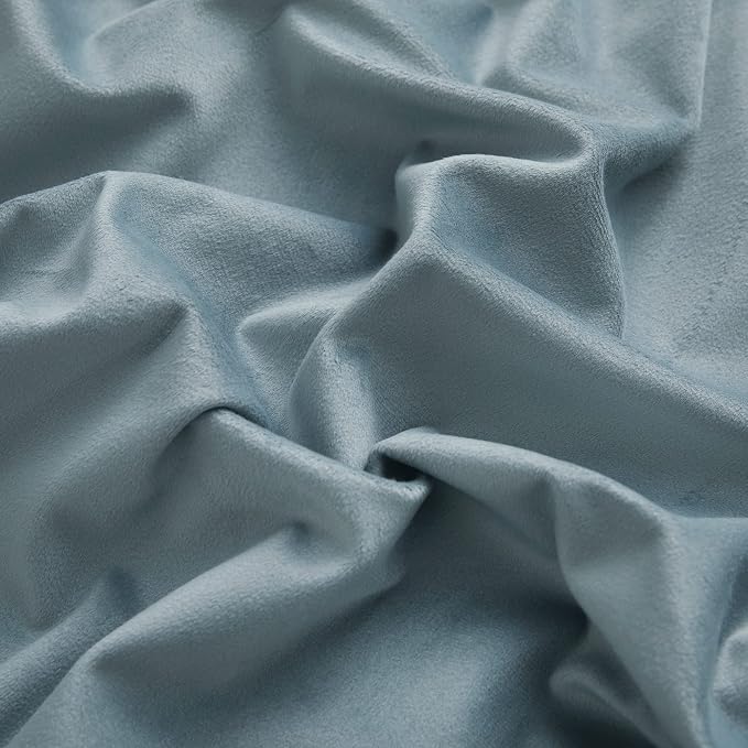 RYB HOME Blue Velvet Curtains 96 inches for Bedroom Living Room | Thermal Insulated,Privacy UV Block,OEKO-TEX Certified,Luxury Window Decor for Dining Room Sliding Door,W52 x L96,2 Panels