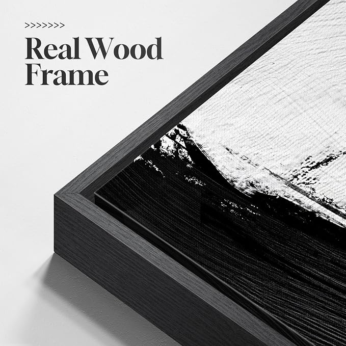Large Framed Red Black White Abstract Wall Art for Living Room, 3 Piece | Modern Canvas Prints, Minimalist Paintings, Red Black Pictures, Abstract Artwork, Bedroom Hallway Office Wall Decor 24x36 In